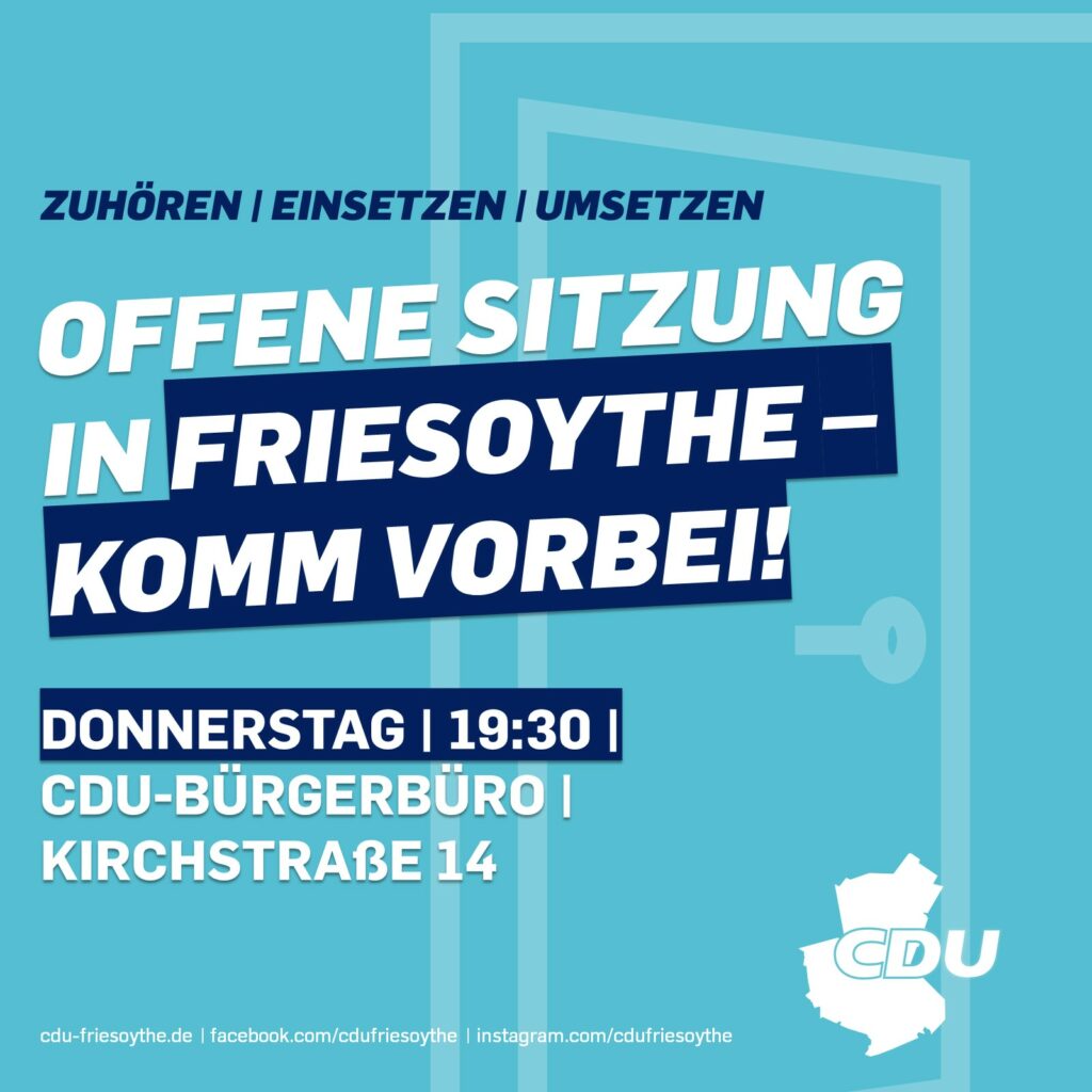 Offene CDU-Sitzung am Donnerstag (22.06.)
