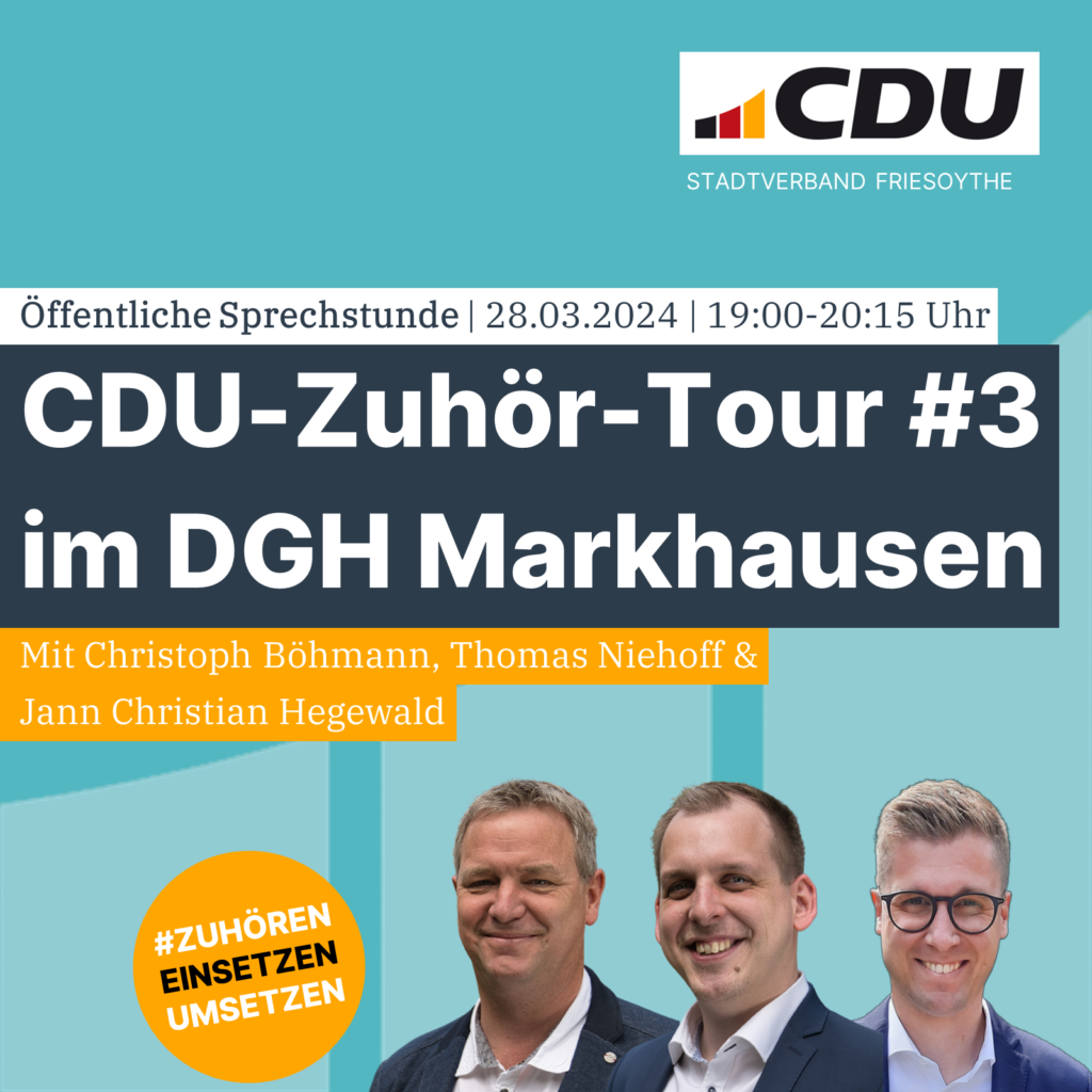 Öffentliche CDU-Sprechstunde im DGH-Markhausen