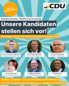 CDU-Kandidaten stellen sich in Markhausen, Ellerbrock und Neumarkhausen vor